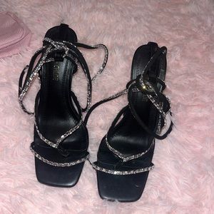 Women’s sparkly lace up heels